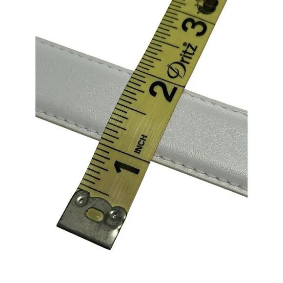 Liz Claiborne Vintage Faux Leather 1" Belt Women's Size Medium 37.5" White NWOT - Picture 11 of 12